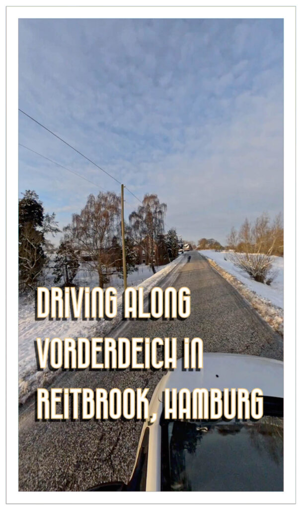 Driving along Vorderdeich in Reitbrook, Hamburg